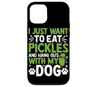 Custodia per iPhone 12/12 Pro Voglio solo mangiare sottaceti e uscire con il mio cane