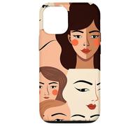 Custodia per iPhone 12/12 Pro Volti femminili astratti Design moderno in stile minimalista