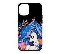 Custodia per iPhone 12/12 Pro Whimsical Ghost Reading Book in Tent Cozy Halloween Reader
