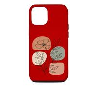 Custodia per iPhone 12/12 Pro Wildflower Line Art Abstract Botanical Mid Century