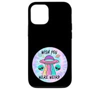 Custodia per iPhone 12/12 Pro Wish You Were Weird UFO Alien Retro Tie Dye Grafica