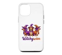 Custodia per iPhone 12/12 Pro Witchy Halloween WitchyWien Dachshund Dogs In Witch Hat