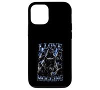 Custodia per iPhone 12/12 Pro Wolf Love Mogging Divertente Gen-Z Meme