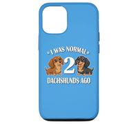 Custodia per iPhone 12/12 Pro Womens Girls I Was Normal 2 Dachshunds Ago Black Tan Lover