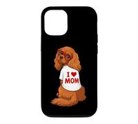 Custodia per iPhone 12/12 Pro Womens I Heart Mom Ruby Cavalier King Charles Spaniel Lover