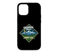Custodia per iPhone 12/12 Pro Wonder More Worry Less Montaña Aventura Naturaleza Senderism