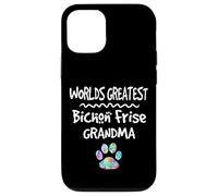 Custodia per iPhone 12/12 Pro Worlds Greatest Bichon Frise, simpatica stampa a forma di zampa di cane Love