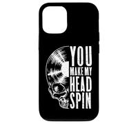 Custodia per iPhone 12/12 Pro You Make My Head Spin, teschio gotico da collezione di dischi vintage