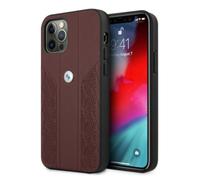 Custodia per iPhone 12 BMW, rigida, in pelle, curva, rossa