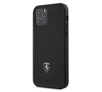 Ferrari Off Track - Cover rigida perforata per Apple iPhone 12/12 Pro (6.1), colore: Nero