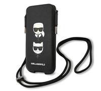 Custodia per iPhone 12 Karl Lagerfeld Saffiano Ikonik nera