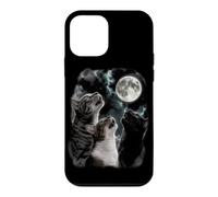 Custodia per iPhone 12 mini 3 gatti che ululano alla luna Meme degli anni '90 Funny Cat Lover