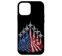 Custodia per iPhone 12 mini 4th of July Fighter Jet US Flag American Military Planes
