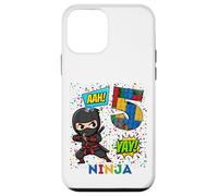 Custodia per iPhone 12 mini 5° compleanno Boy Ninja Blocks Master Builder Kids
