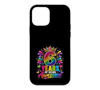 Custodia per iPhone 12 mini 6 Years Of Being Awesome Girl Leopard Crown per il 6° compleanno