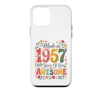 Custodia per iPhone 12 mini 69 Year Old Made in 1957 Retro Floral 69th Birthday Women