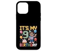 Custodia per iPhone 12 mini 9 ° compleanno ragazzo retrò videogioco 9 anni Pixel Art