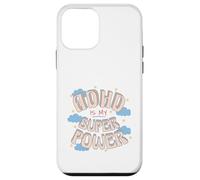 Custodia per iPhone 12 mini ADHD è il mio super, potere retrò arcobaleno nuvola grafica
