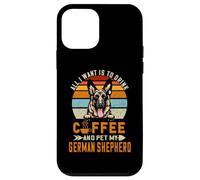 Custodia per iPhone 12 mini All I Want Is To Drink Coffee And Pet My Dog German Shepherd