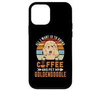 Custodia per iPhone 12 mini All I Want Is To Drink Coffee And Pet My Dog Goldendoodle