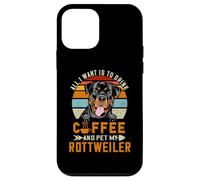 Custodia per iPhone 12 mini All I Want Is To Drink Coffee & Pet My Dog Rottweiler Puppy