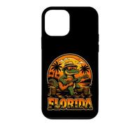 Custodia per iPhone 12 mini Alligatore Suonare Chitarra Florida Tramonto Vacanza Vintage
