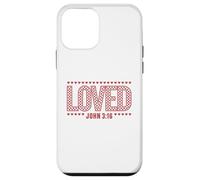 Custodia per iPhone 12 mini AMATO Giovanni 3:16 Versi della Bibbia Cristiana Cuori a scacchi