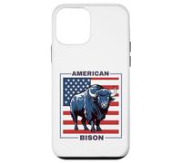 Custodia per iPhone 12 mini American Bisonte Patriottico USA Bandiera Big Game Hunter Fluffy Mucca