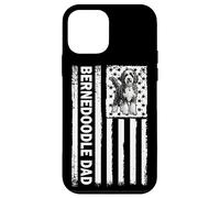 Custodia per iPhone 12 mini American USA Flag 4th July Mens Dads Bernedoodle Dog Lover