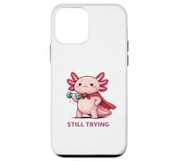 Custodia per iPhone 12 mini Ancora provando | Simpatico supereroe Axolotl Gym Motivazione