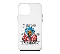 Custodia per iPhone 12 mini Aquila, I Love Americaw, 4 luglio, America, orgoglio