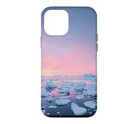 Custodia per iPhone 12 mini Arctic Iceberg Field Sotto Rosa Polare Alba Paesaggio