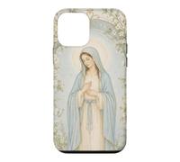 Custodia per iPhone 12 mini Arte di preghiera cattolica della Vergine Maria floreale con grazia pacifica