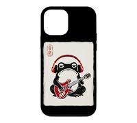 Custodia per iPhone 12 mini Arte giapponese Grumpy Frog Chitarrista Rock N Roll Woodblock