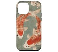 Custodia per iPhone 12 mini Arte giapponese Woodblock con pesci koi e fiori di ciliegio