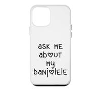 Custodia per iPhone 12 mini Ask Me About My Banjolele Ukulele Cuore Lettere