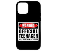 Custodia per iPhone 12 mini Attenzione ufficiale adolescente può contenere atteggiamento Teen Compleanno