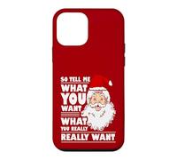 Custodia per iPhone 12 mini Babbo Natale Dimmi cosa vuoi Natale divertente