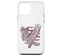Custodia per iPhone 12 mini Bandiera patriottica dei nativi americani indiani dalla coda rossa Hawk USA