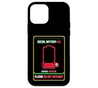 Custodia per iPhone 12 mini Batteria sociale 1% a basso consumo energetico Pixel Art Salute mentale