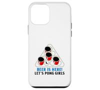 Custodia per iPhone 12 mini Beer Is Here Let's Pong Girls (Slogan divertente per bere una festa)