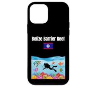 Custodia per iPhone 12 mini Belize viaggio souvenir subacquea amante bandiera del Belize
