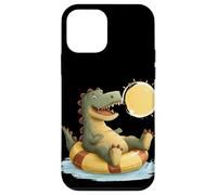 Custodia per iPhone 12 mini Bella festa in piscina dinosauro per vacanze divertenti con dinosauri