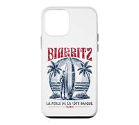 Custodia per iPhone 12 mini Biarritz France Surf Summer - Stampa invecchiata