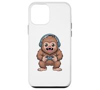 Custodia per iPhone 12 mini Bigfoot Playing Video Game Sasquatch Video Gamers