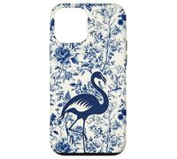 Custodia per iPhone 12 mini Bird Chinoiserie Floreale Blu Fenicottero Supercute