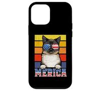 Custodia per iPhone 12 mini Birman Cat 4th Of July Merica American Mericat Cats Lovers