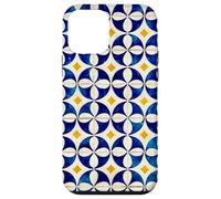 Custodia per iPhone 12 mini Blu Bianco Giallo Portogallo Lisbona Tile Pattern
