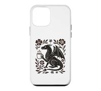 Custodia per iPhone 12 mini Boho Drago Bere Caffè Folk Art Mitico Bestia