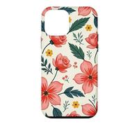 Custodia per iPhone 12 mini Bold Teal verde foglie rosso rosa fiori floreali